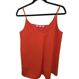 Uniqlo Womens Orange Spaghetti Strap V-Neck Tank Top M